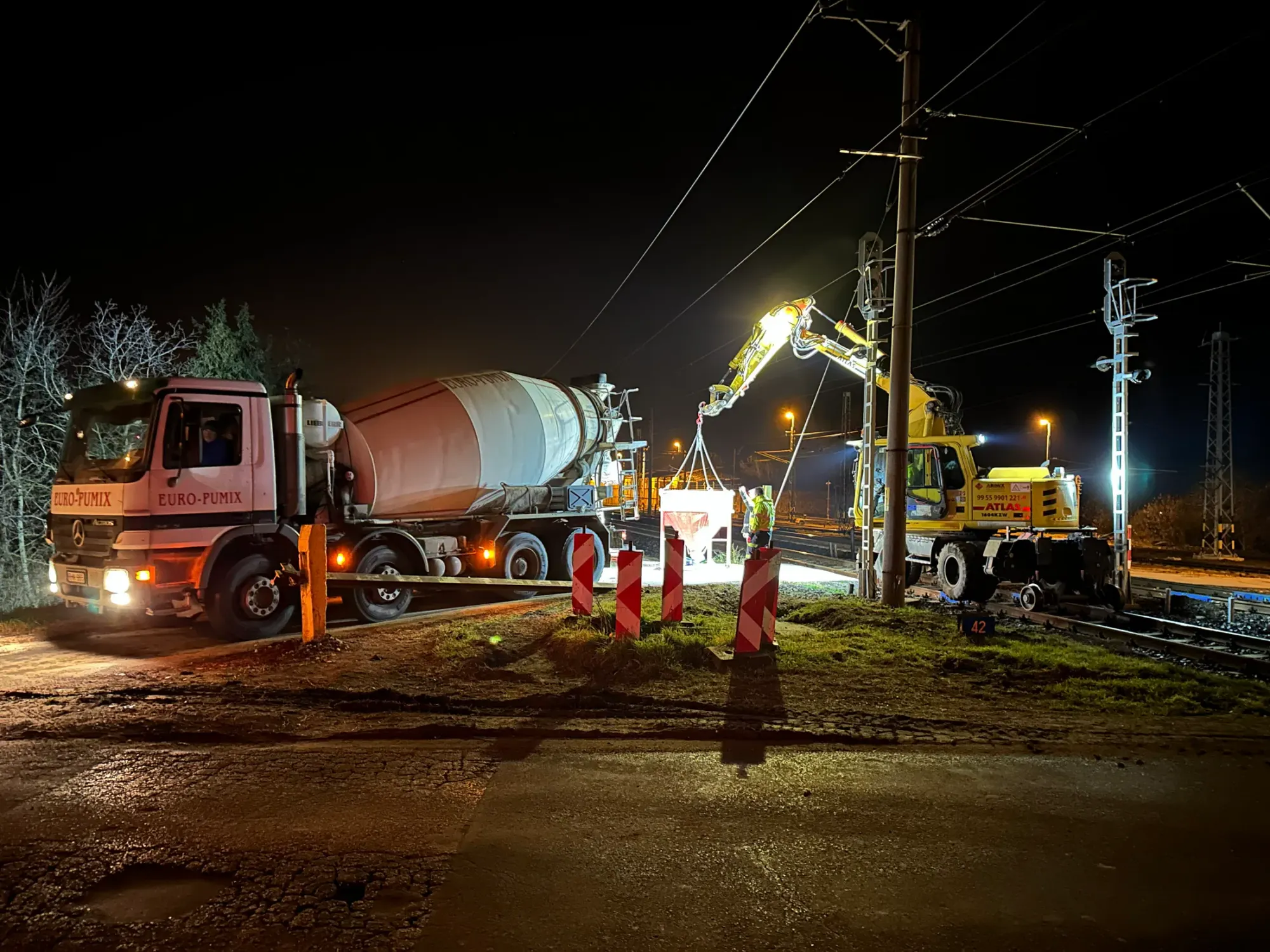 Szeged-Röszke vasútvonal oszlop megtámasztások – XTR Akusztik-F Prizma, helyszíni fotó 1